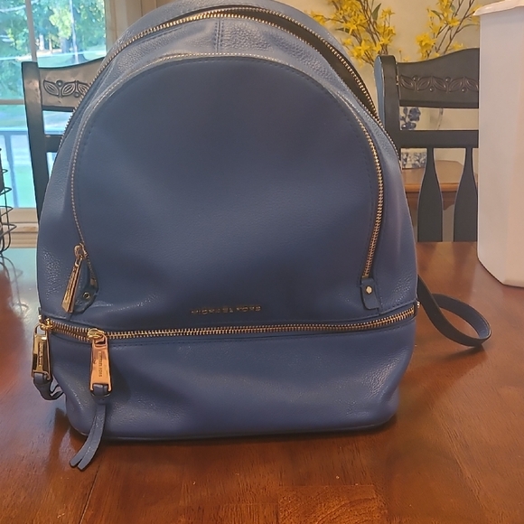 Michael Kors Royal Blue Backpack with Gold Accents - Picture 1 of 2